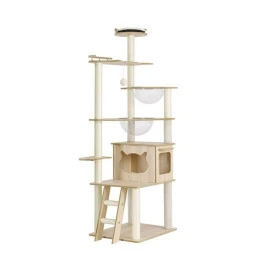 FreshCat Árbol Rascador de Madera con Dos Cunas Rascadores para Gatos Patitas&co