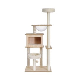 FreshCat Centro de Juegos de Madera con Cuna Rascadores para Gatos Patitas&co