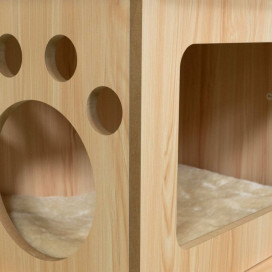 FreshCat Centro de Juegos de Madera con Cuna Rascadores para Gatos Patitas&co