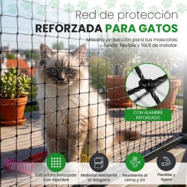 NICEOWL Red Reforzada con Alambre de 4 Metros para Gato Seguridad y Viaje para Gatos Patitas&co
