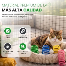 NICEOWL Red Reforzada con Alambre de 4 Metros para Gato Seguridad y Viaje para Gatos Patitas&co