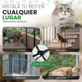 NICEOWL Red Reforzada con Alambre de 4 Metros para Gato Seguridad y Viaje para Gatos Patitas&co