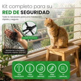 Niceowl Red Reforzada con Alambre de 8 Metros para Gato Seguridad y Viaje para Gatos Patitas&co