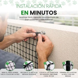 Niceowl Red Reforzada con Alambre de 8 Metros para Gato Seguridad y Viaje para Gatos Patitas&co