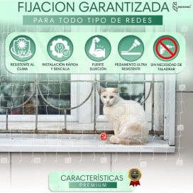 Niceowl Kit de Fijación para Red de Gato de 4 metros Patitas&co Patitas&co
