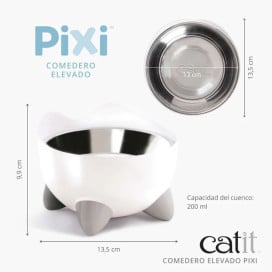 Catit Pixi Comedero Elevado para Gatos Comederos para Gatos Patitas&co