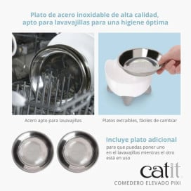 Catit Pixi Comedero Elevado para Gatos Comederos para Gatos Patitas&co