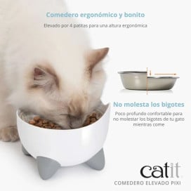 Catit Pixi Comedero Elevado para Gatos Comederos para Gatos Patitas&co