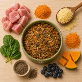 NaturalWil Comida Deshidratada de Cerdo en Trocitos para Perro Comida Deshidratada para Perro Patitas&co