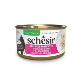 Schesir Lata de Pollo con Jamón en Gelatina para Gato Comida húmeda para gatos Patitas&co