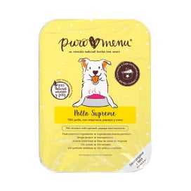 Puromenu Menú Cocinado Pollo Supreme para Perro Comida Cocinada para Perro Patitas&co