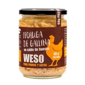 Weso Pechuga de Gallina en Caldo 400g Caldo para Perros Patitas&co