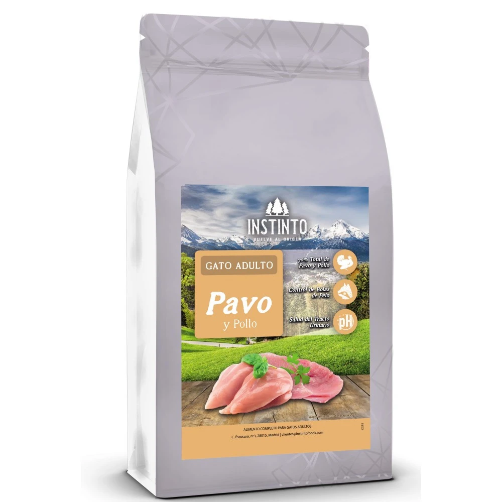 Instinto Pienso Natural Pavo y Pollo Gatos