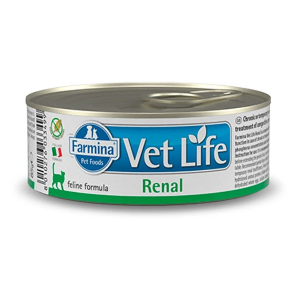 Farmina Vet Life Renal Lata 85g Gatos Comida húmeda Patitas&co