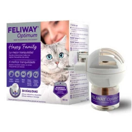Feliway Optimum Difusor + Recambio 48ml 1 Mes Feromonas para Gatos Patitas&co