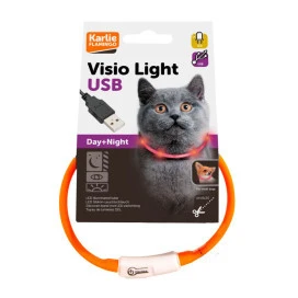 Collar Karlie Led Naranja para Gato Arneses collares y correas Patitas&co