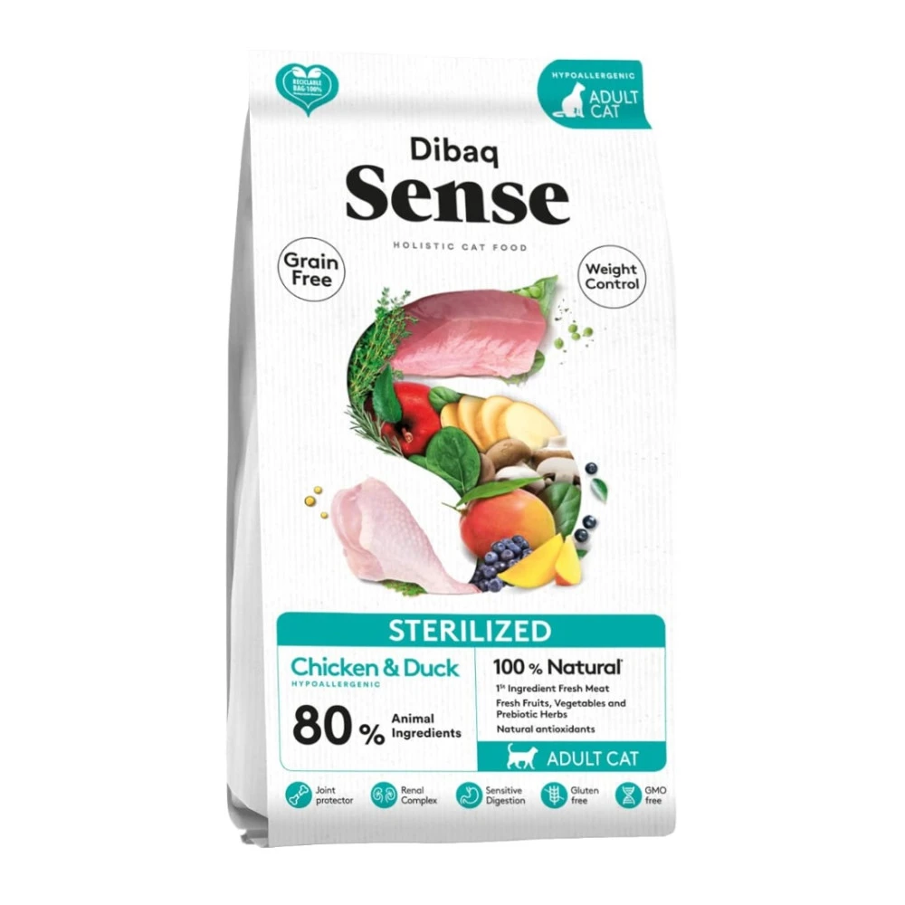 Dibaq Sense Pollo y Pato para Gatos Esterilizados Pienso seco Patitas&co