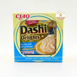 Inaba Dashi Delights Pollo con Vieira Gatos Comida húmeda para gatos Patitas&co
