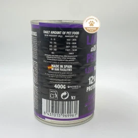 Alpha Spirit Lata Cordero con Pera Comida Humeda 400g Perro Comida húmeda para Perros Patitas&co