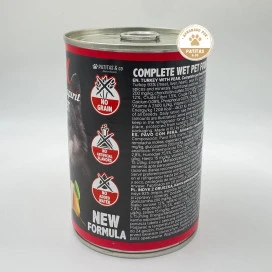 Alpha Spirit Lata Pavo con Pera Comida Humeda 400g Perros Comida húmeda para Perros Patitas&co