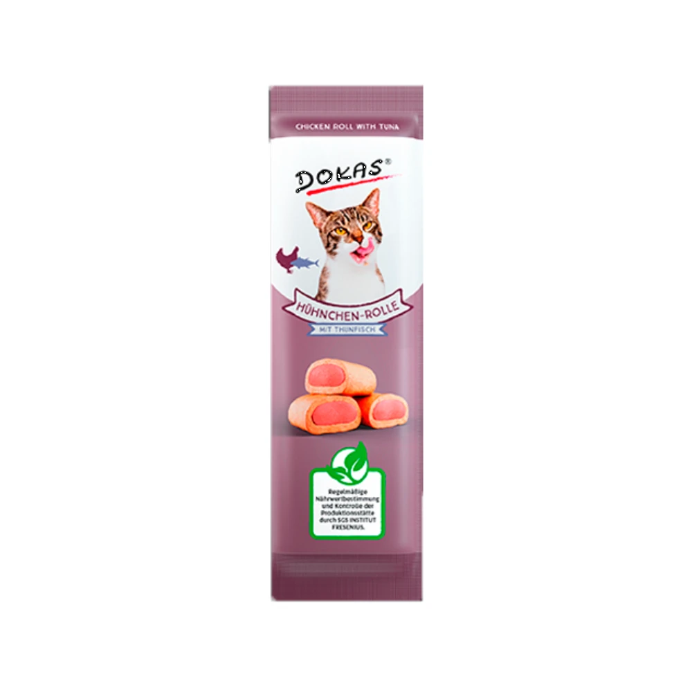 Dokas Mini Rollos Pollo y Atún Gato Snacks para Gatos Patitas&co