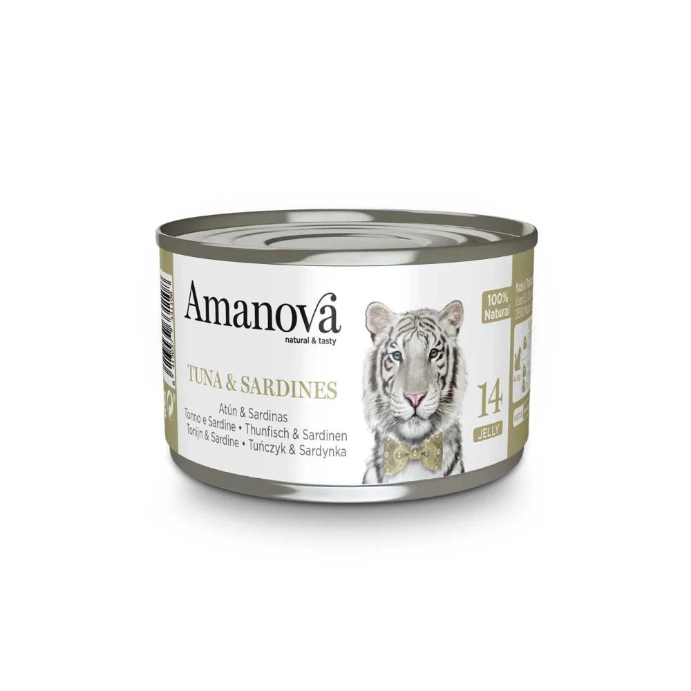 Amanova Latita en Gelatina con Atún y Sardinas para Gato Comida húmeda para gatos Patitas&co