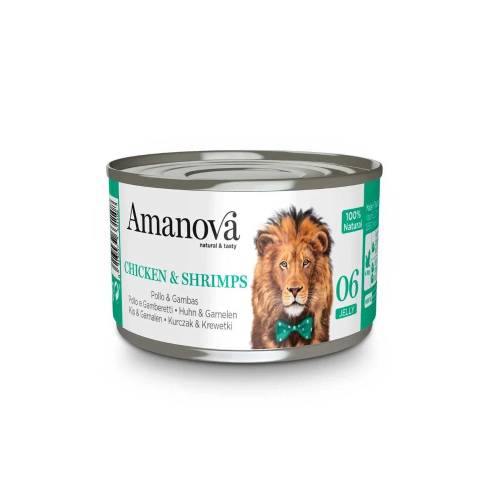 Amanova Latita en Gelatina con Pollo y Gambas para Gato Comida húmeda para gatos Patitas&co