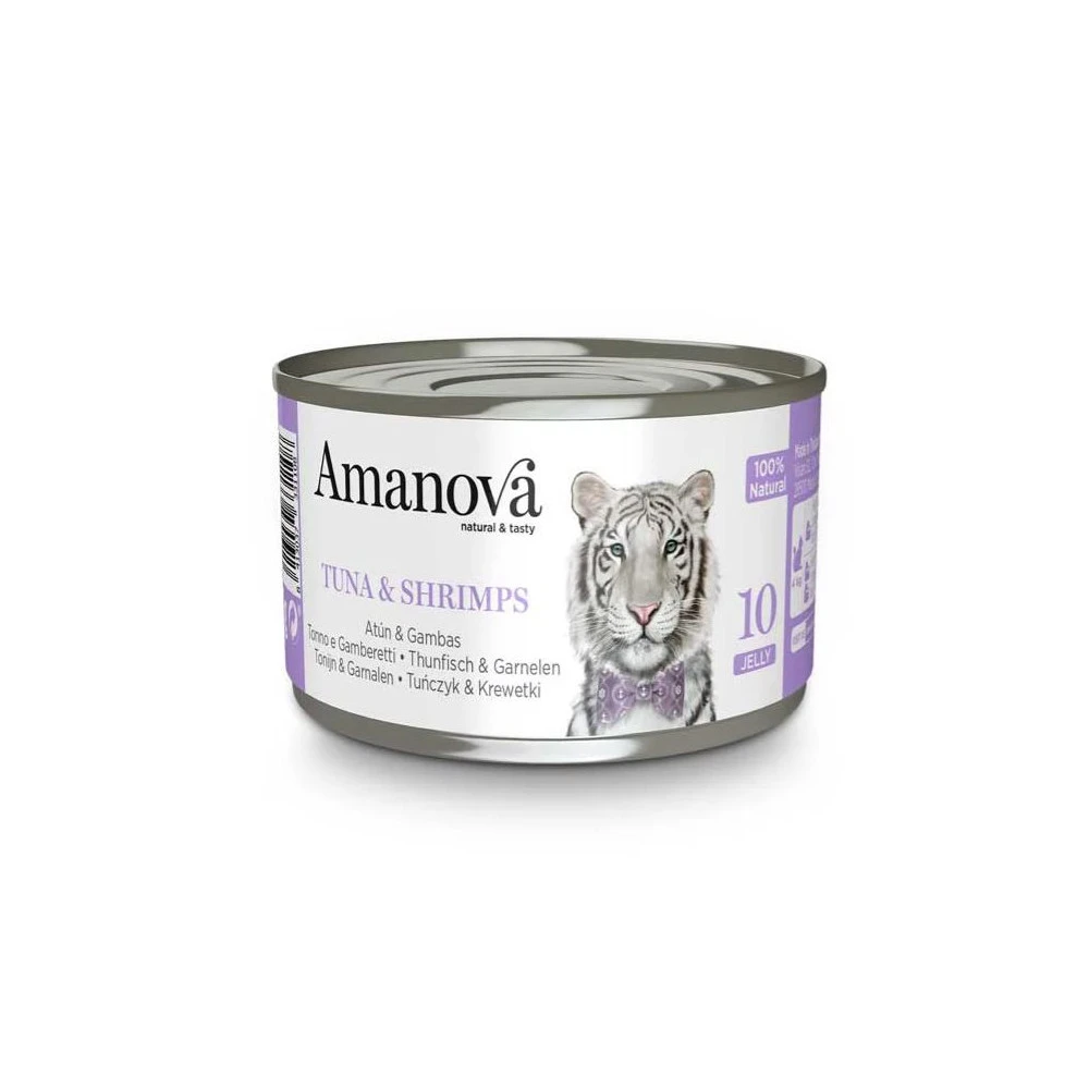 Amanova Latita en Gelatina con Atún y Gambas para Gato Comida húmeda para gatos Patitas&co