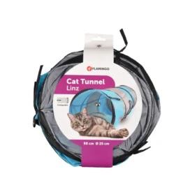 Tunel para Gatos Flamingo Gris y Azul Juguetes para gatos Patitas&co