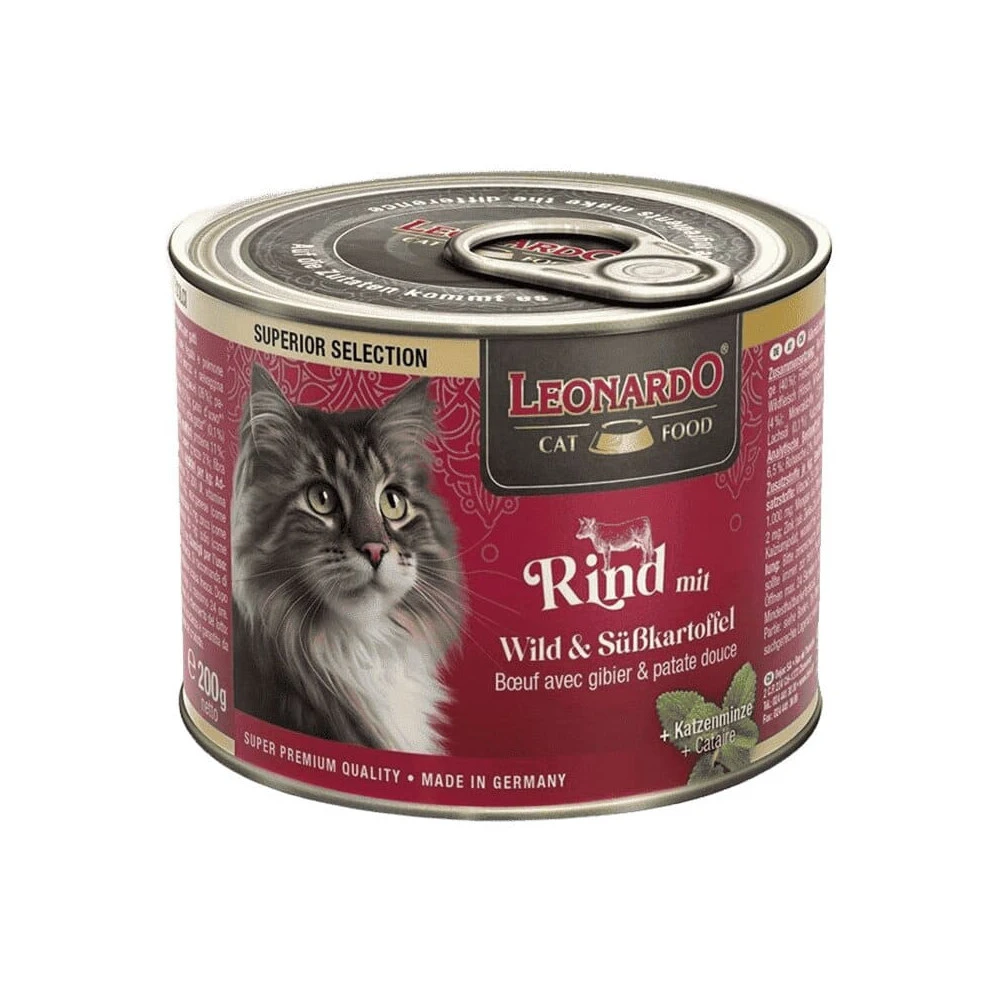 Leonardo Lata Venado y Boniato Comida Húmeda 200g Gato PatitasCo