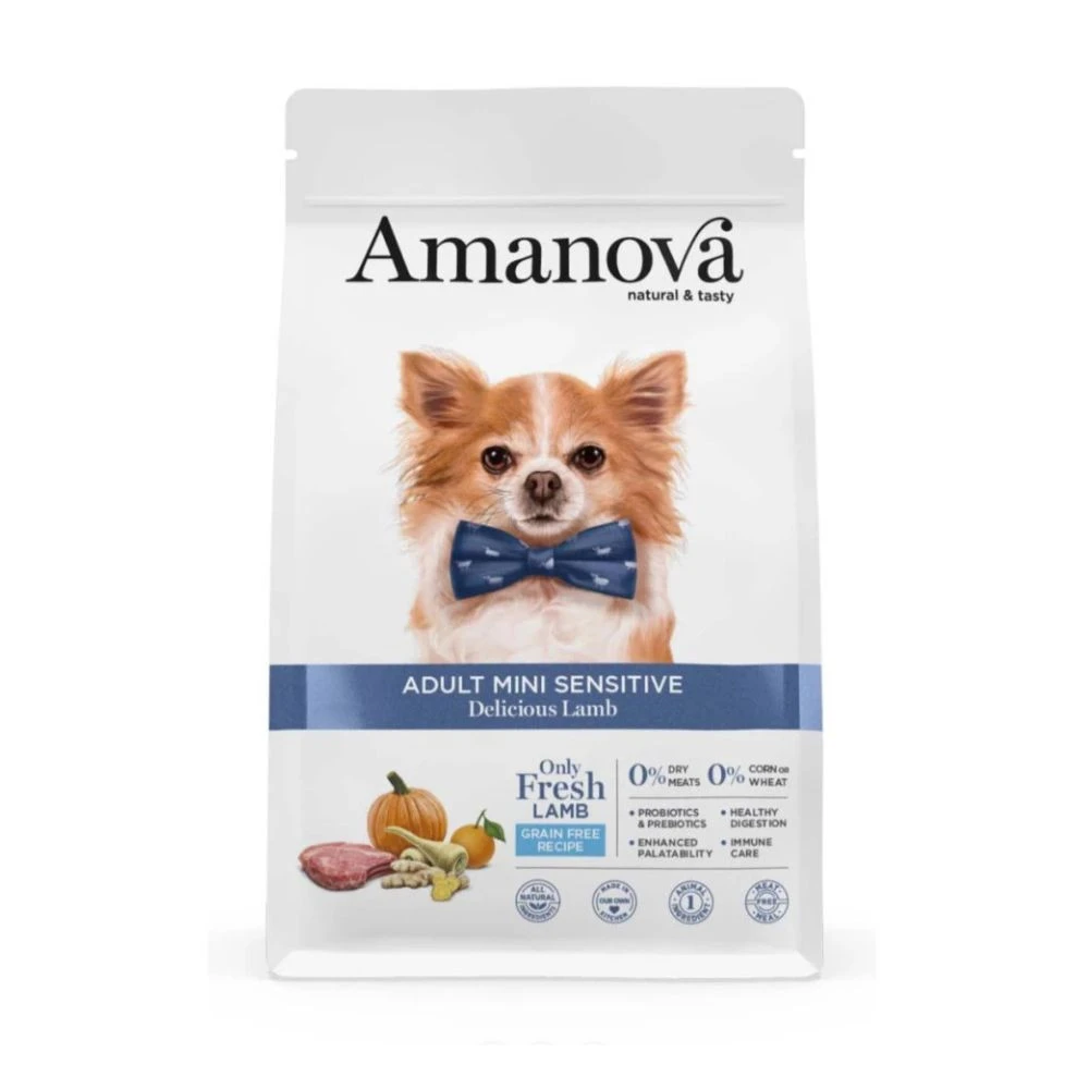 Amanova Pienso Adult Mini Sensitive Cordero para Perros Pequeños Pienso Natural para Perros Patitas&co