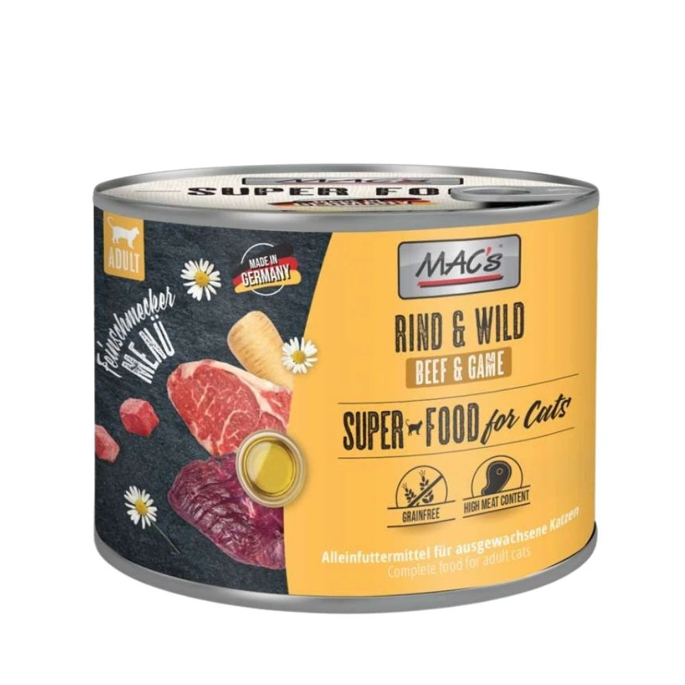 MAC´s Lata Gourmet Ternera y Venado para Gato Comida húmeda para gatos Patitas&co