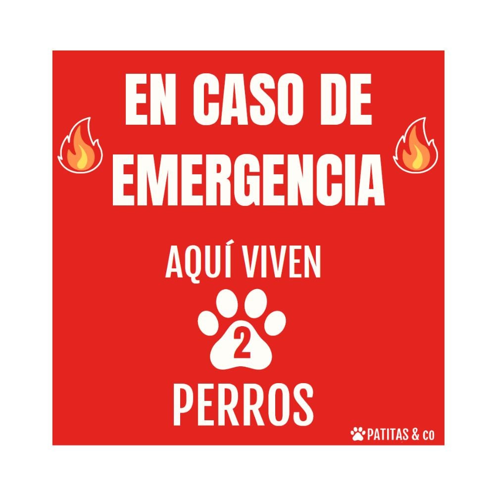 Pegatina de Emergencia - Aqui Viven Perros Perros Patitas&co