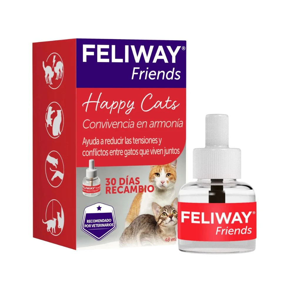 Feliway Friends Recambio 48ml 1 Mes Feromonas para Gatos Patitas&co