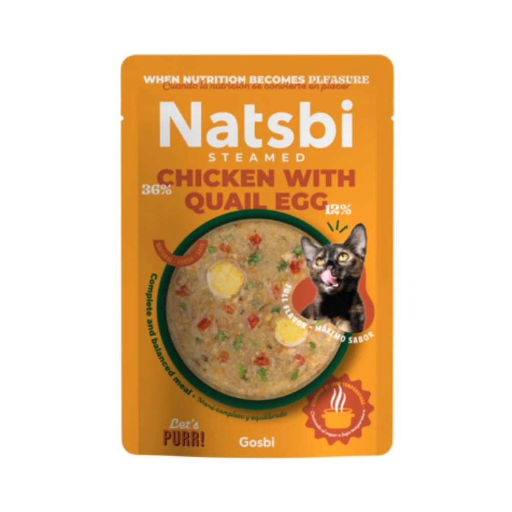 Natsbi Steamed Pollo con Huevo de Codorniz para Gato Patitas&co Patitas&co Natsbi Steamed Pollo con Huevo de Codorniz para Gato Patitas&co Patitas&co
