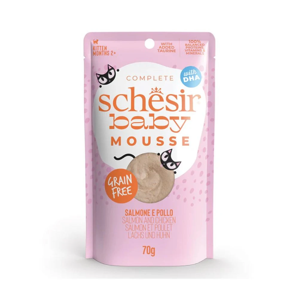 Schesir Kitten Mousse Salmon y Pollo 70g Patitas&co Patitas&co