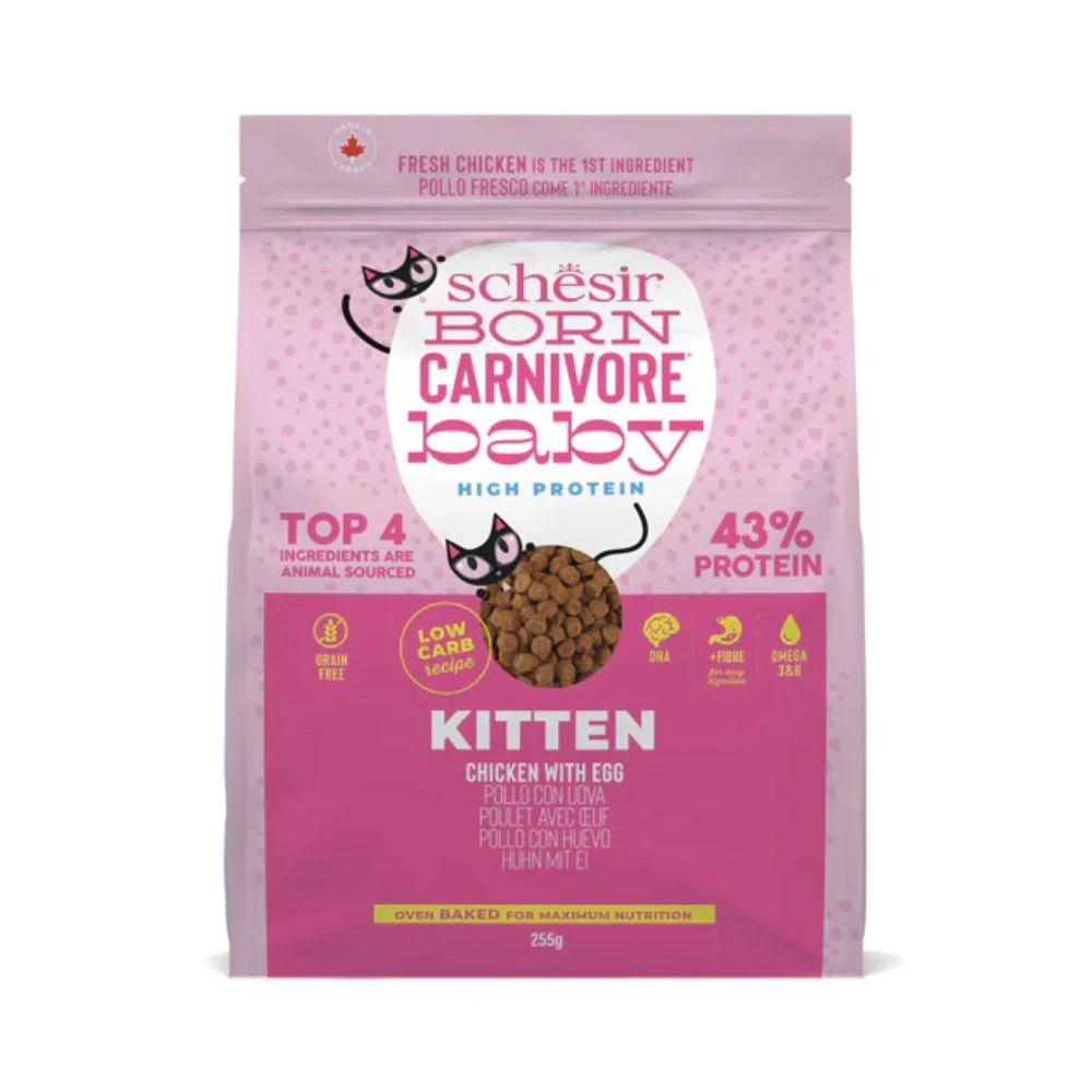 Schesir Born Carnivore Baby Pollo y Huevo Kitten Pienso para Gatos Junior Patitas&co
