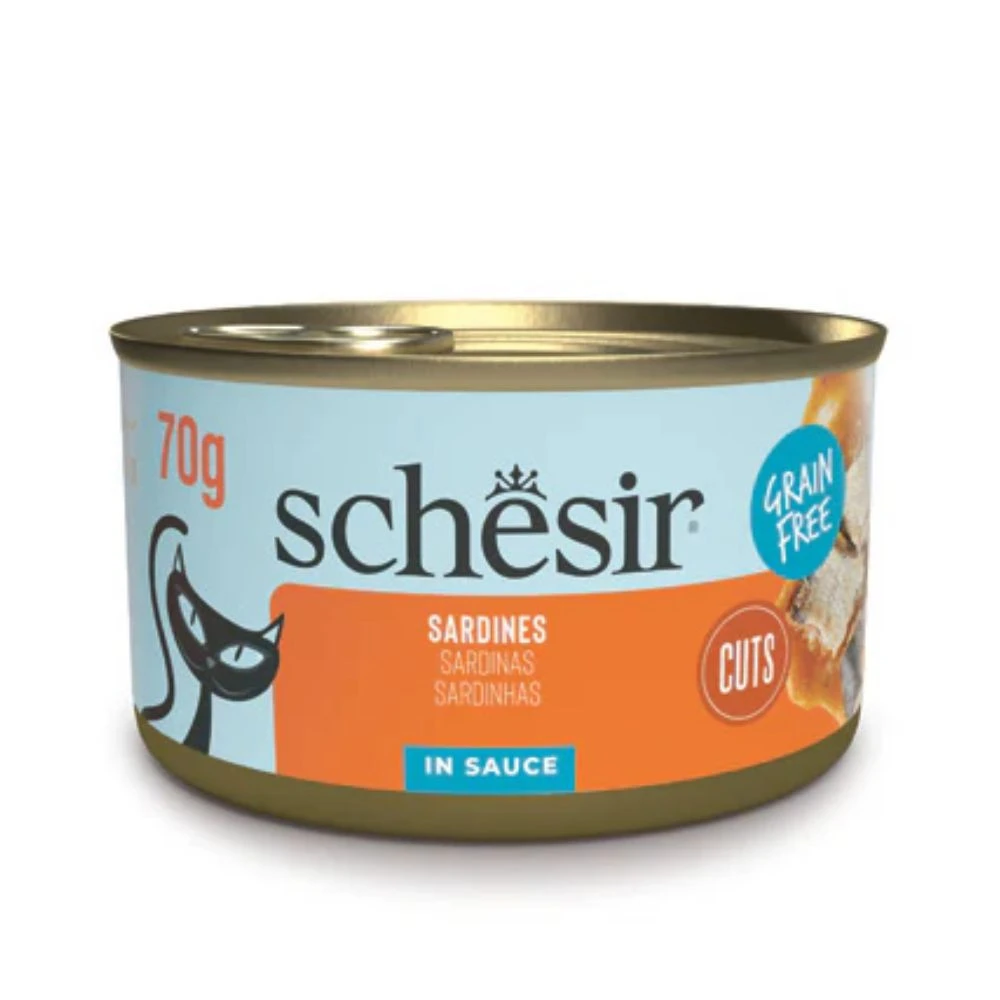 Schesir Filetes de Sardina en Salsa para Gatos 70g Comida húmeda para gatos Patitas&co
