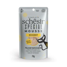 Schesir Mousse Exigent Pollo y Pato para Gatos 70g Comida húmeda para gatos Patitas&co