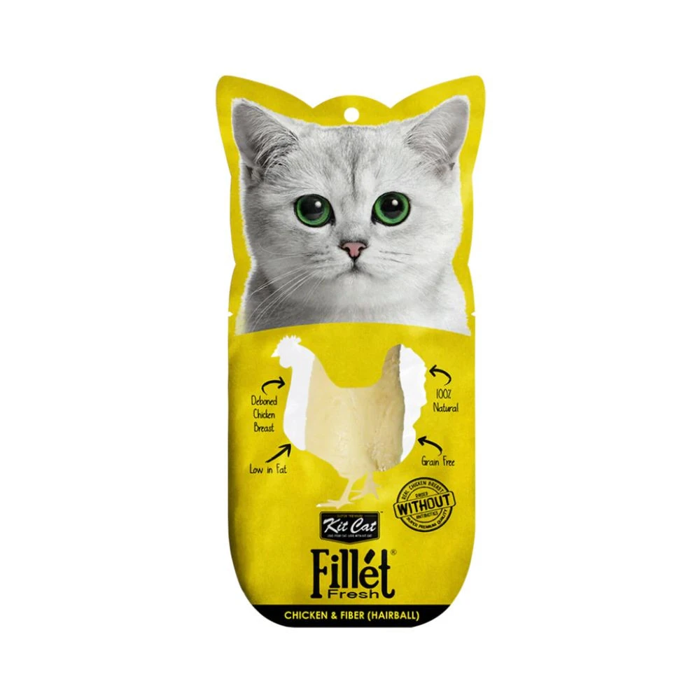 Kit Cat Filete Pollo y Fibra Para Gatos 30g Snacks para Gatos Patitas&co