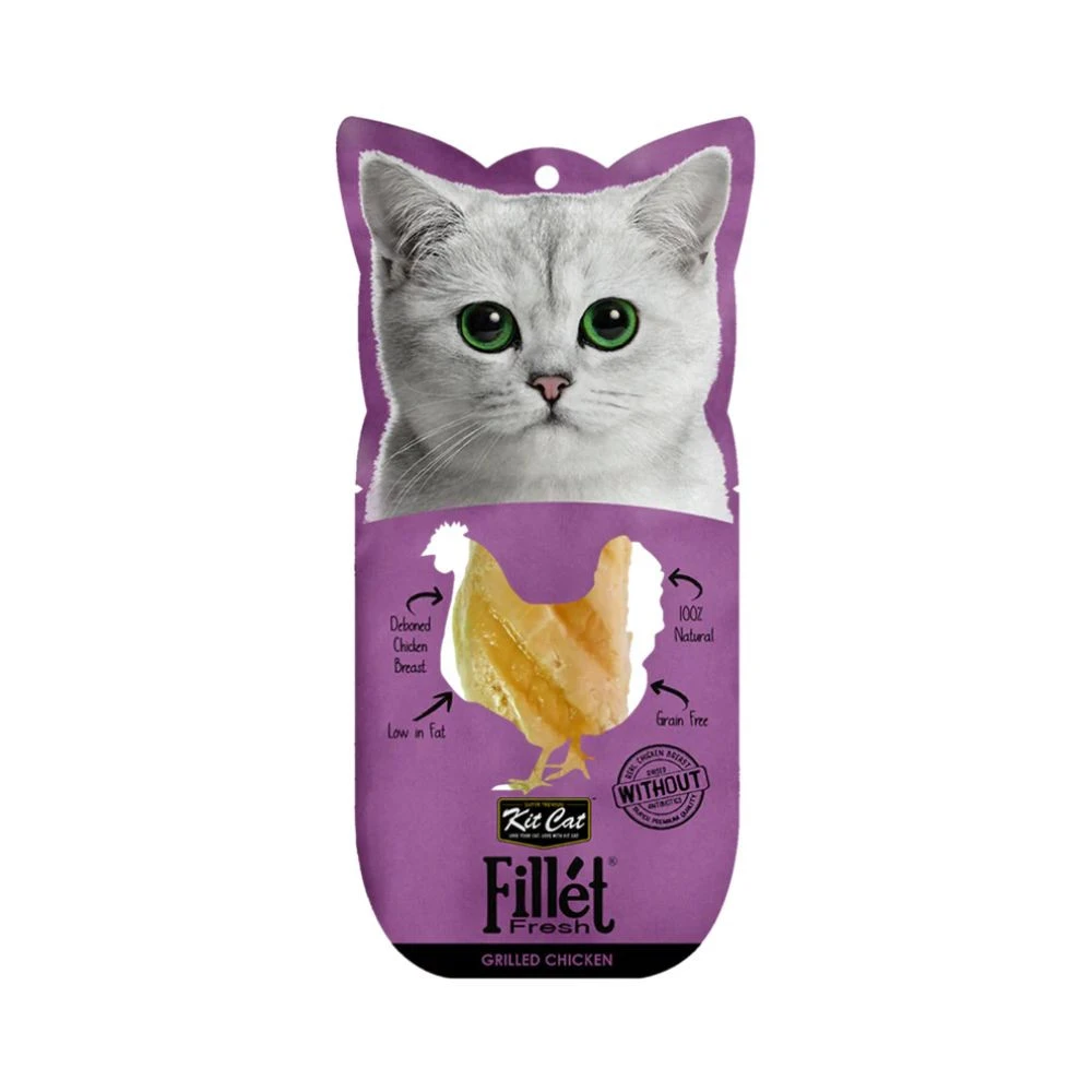 Kit Cat Filete de Pollo a la Parrilla para Gato 30g Snacks para Gatos Patitas&co