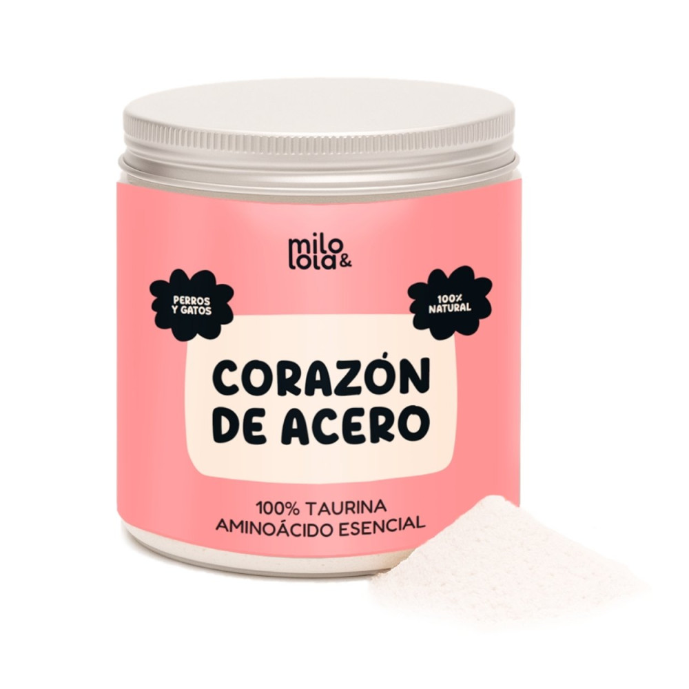Milo & Lola Suplemento Taurina Corazon de Acero Suplementos Naturales para Perros Patitas&co