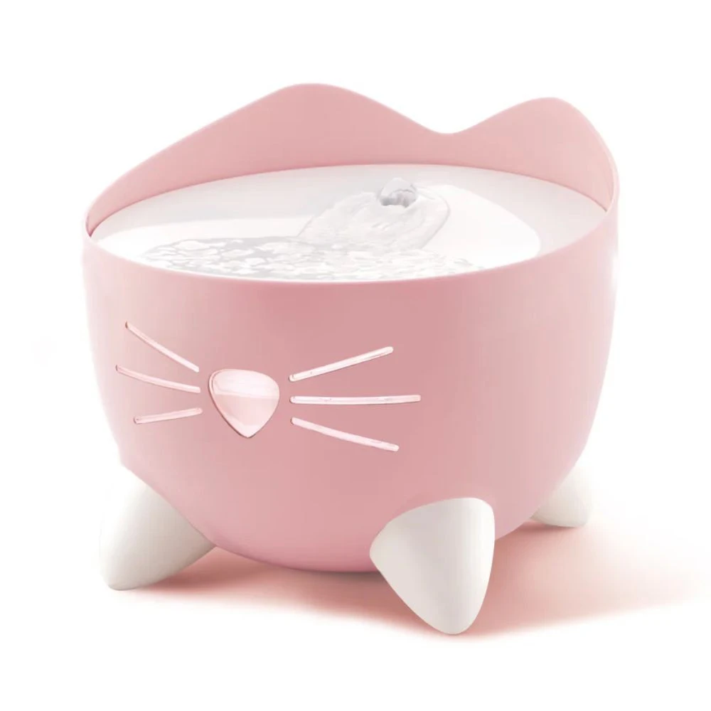Catit PIXI Fuente Rosa 2.5L para Gatos Comederos y Bebederos para Gatos Patitas&co