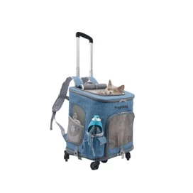 Freedog Trolley de Aluminio con 5 Ruedas Plegable 36x30x84cm Transportines, Bolsos para Perros y Viaje Patitas&co