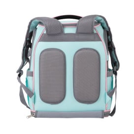 Freedog Mochila Fuji Rosa Azul con Compartimento Transportines, Bolsos y Mochilas para Gatos Patitas&co