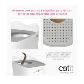 Catit Arenero PIXI con Entrada Superior Arena, areneros y empapadores para gatos Patitas&co