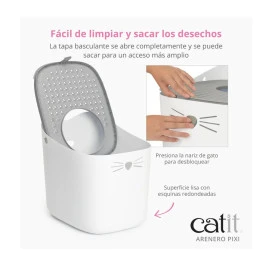 Catit Arenero PIXI con Entrada Superior Arena, areneros y empapadores para gatos Patitas&co