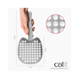 Catit Pixi Pala Gris para Arenero Gatos Arena, areneros y empapadores para gatos Patitas&co