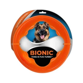 BIONIC Juguete Ultra Resistente Aro Toss-N-Tug Turbo para Perros Juguetes para perros Patitas&co