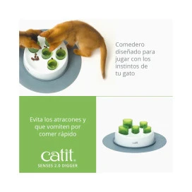 Catit Comedero Antivoracidad Senses Digger para Gatos Juguetes para gatos Patitas&co